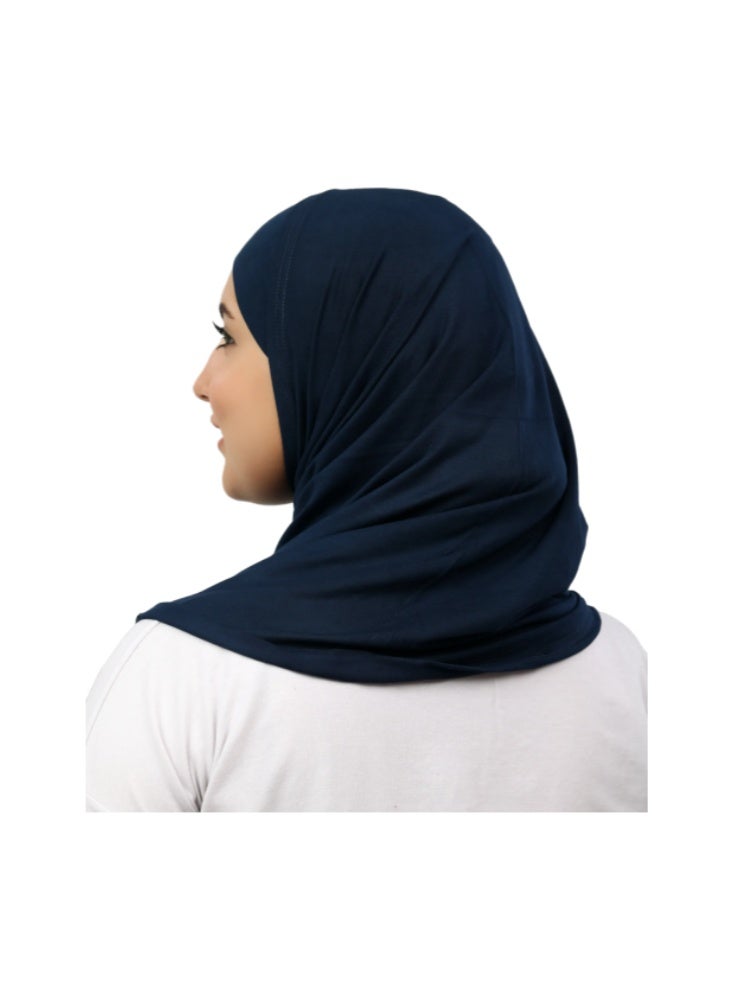 طقم حجاب سوري قطعتين (بندانة مفتوحة + تلبسة) - قطن ليكرا فاخر - ألوان متعددة - Image 3
